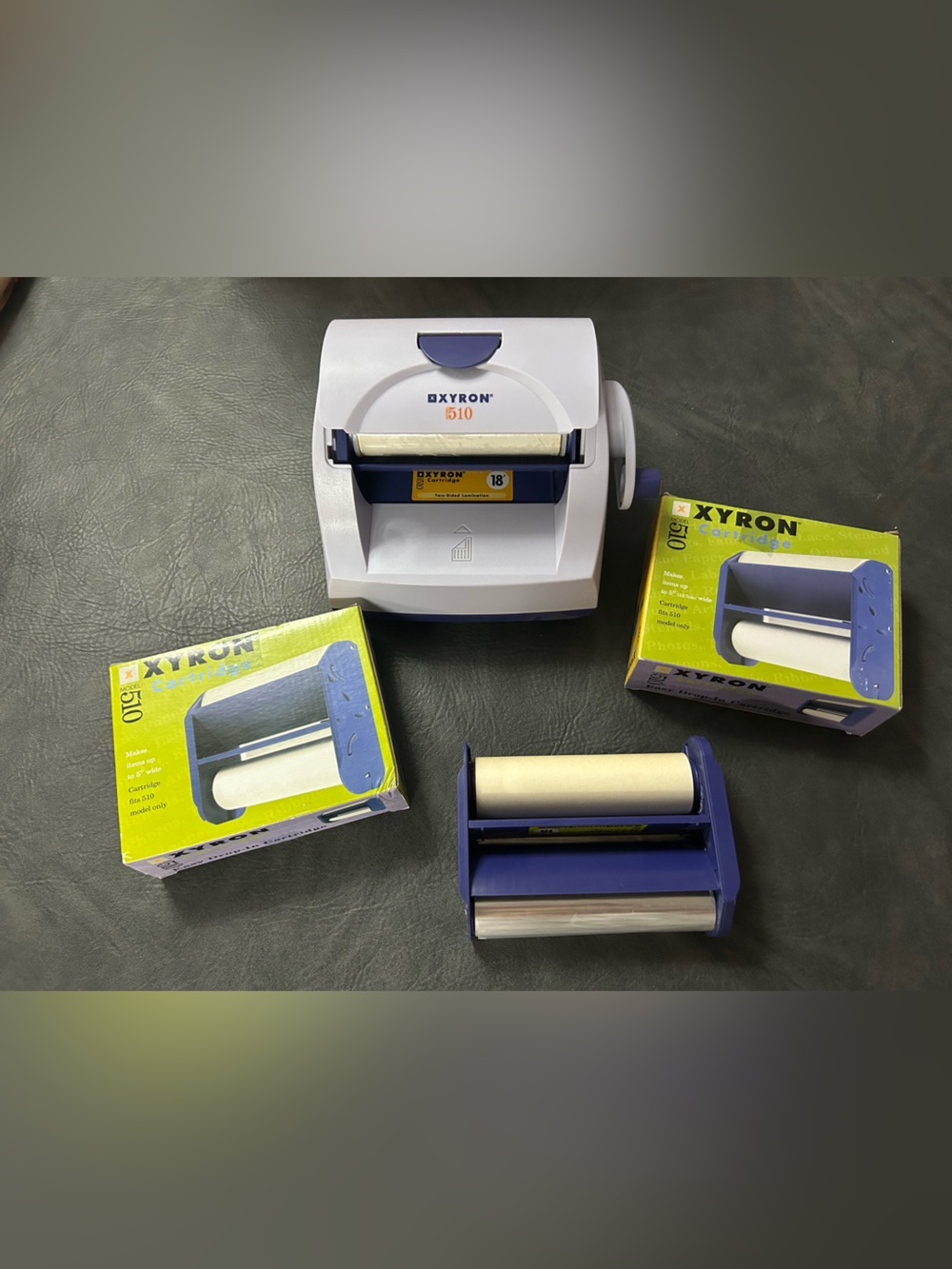 Xyron Sticker Maker Laminator in Periwinkle Blue 2 new cartridges